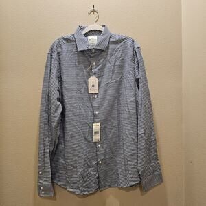 NWT Ben Sherman Men's Long Sleeve Button Down Plaid Shirt Size 17.5 36-37